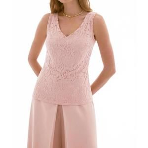 NEW JOSEPH RIBKOFF floral lace v-neck camisole top in quartz